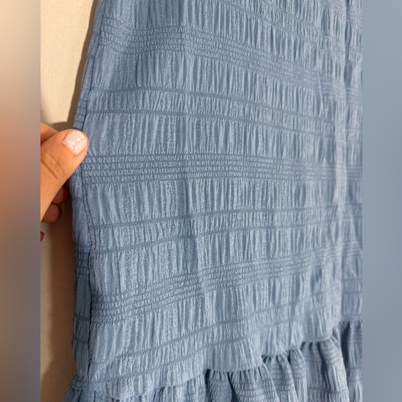 Emery Rose Dress S Blue Sleeveless Textured Ruffle Hem Casual Summer Sheath NWOT - Picture 7 of 7